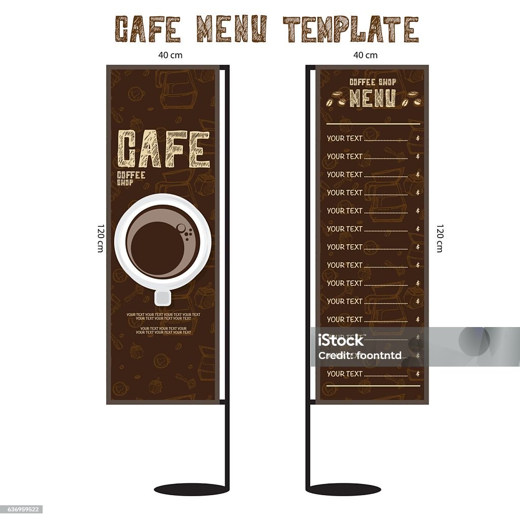 Menu Flag Menu Cafe Template Banner Flag Stock Illustration - Download Image Now ...