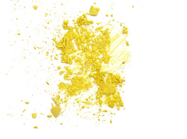 istock Close up of yellow make up powder and crushed eyeshadow 636961062