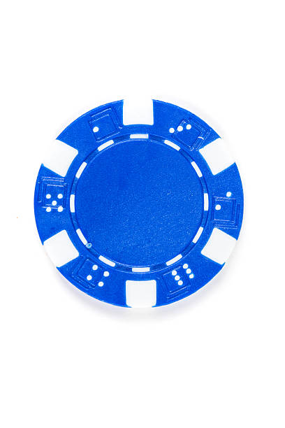 istock Blue poker chip isolated on a white background 636963834