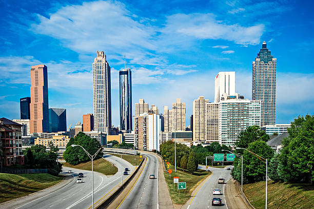 istock atlanta downtown skyline with blue sky 636964736
