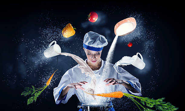 istock She is magician as cook . Mixed media 636965054