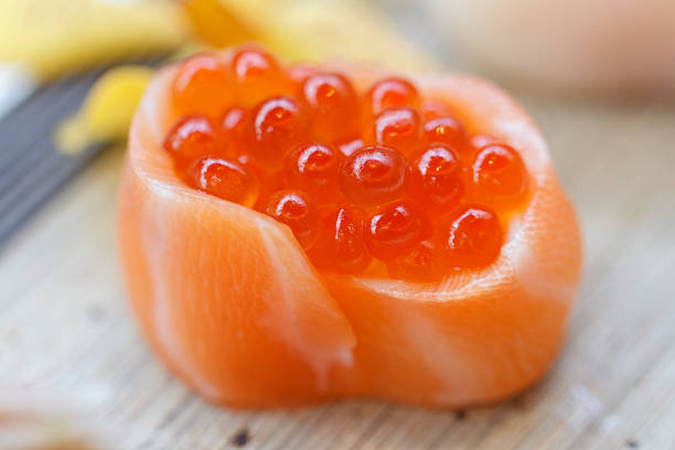 Sushi Set Include Torched Salmon, Hotate (Scallop), Touched Hamachi (Yellowtail Fish), Salmon with Ikura (Salmon Roe), Tai (Red Seabeam Fish) and Ikura, Kani , Tamago Yaki with Tobiko and Shrimp.