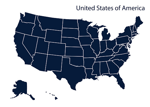 Map of United Stated of America. Vector