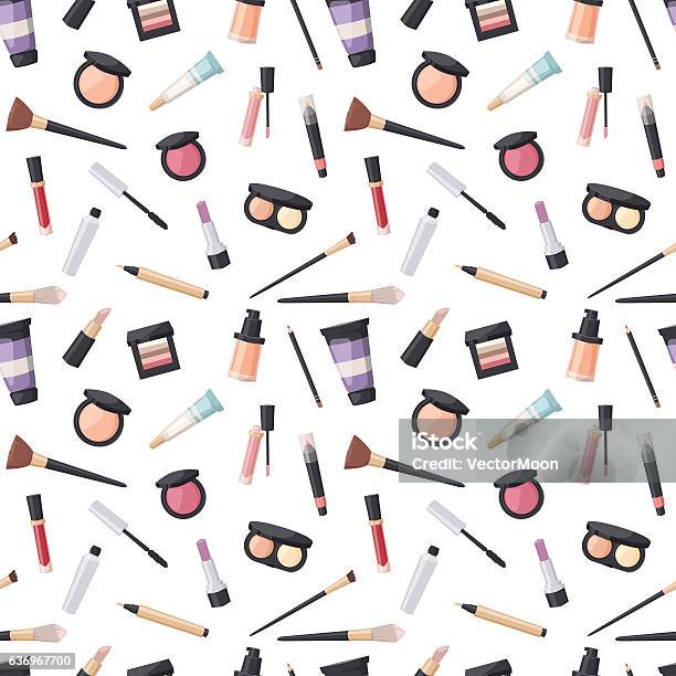 Repeat Pattern Makeup Beauty Cosmetic Seamless Pattern Stock Illustration - Download Image ...