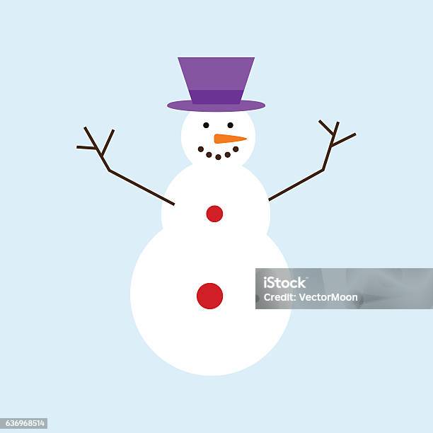 Cartoon Snowman Character Vector Illustration Stock Illustration - Download Image Now - Adult, Anthropomorphic Smiley Face, Cap - Hat