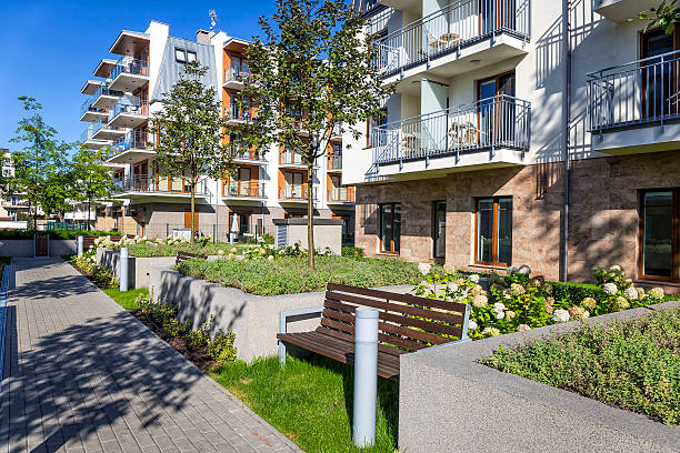 istock Modern complex of apartment buildings 636970130