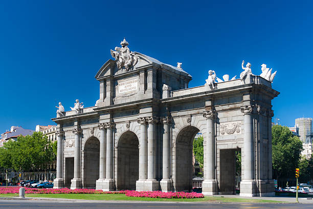 Puerta de Alcala in central Madrid, Spain stock photo