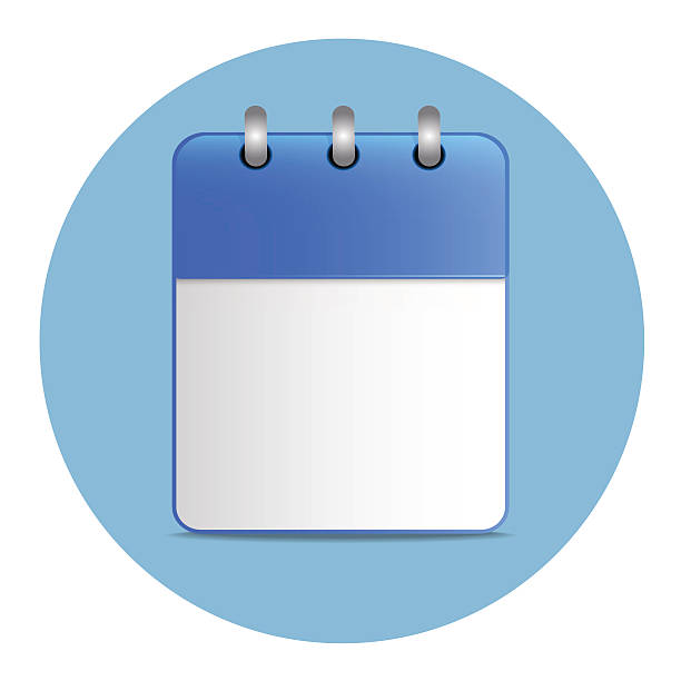 istock Blank white sheet of calendar in blue color 636973664