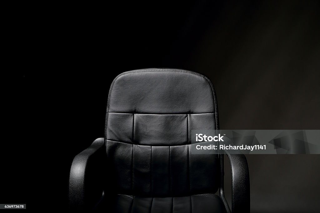 Leather Office Chair A detailed image of an empty, black, office chair Office Chair Stock Photo