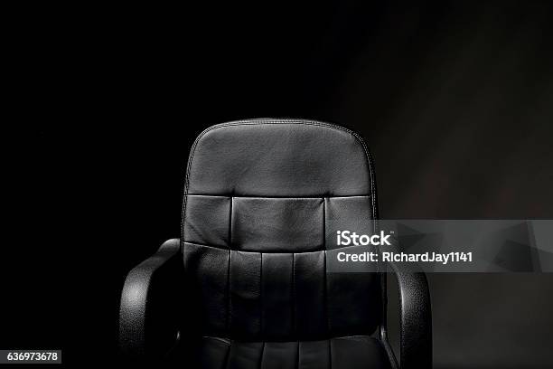 Leather Office Chair Stock Photo - Download Image Now - Office Chair, Leather, No People