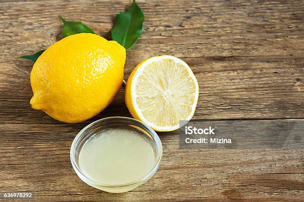 Fresh Lemon Juice Stock Photo - Download Image Now - Backgrounds, Bowl, Citrus Fruit