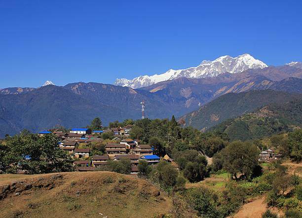 istock Village Ghale Gaun and Annapurna range 636978742