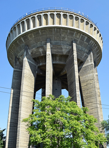 High old water tower in the city