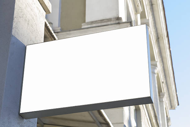 istock Signboard on the wall. Mock up 636987412