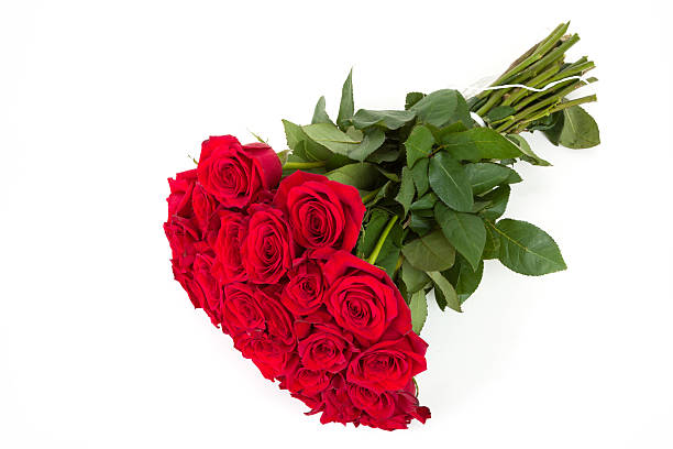 istock Bouquet of fresh valentine red roses isolated 636989896