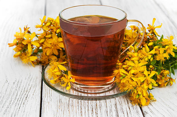 istock herbal tea in a glass cup 636991358