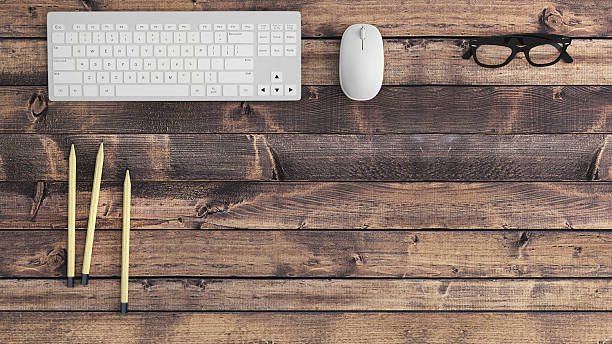 istock Knolling office desk view 636994348