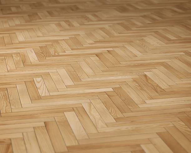 Wooden Parquet Floor (Hardwood Floor) stock photo