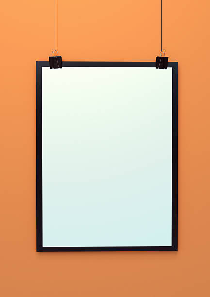istock Blank hanging poster template 3d illustration 636997070