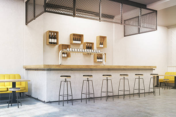 istock Bar stand in a cafe, toned 636997624