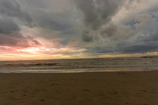istock Sea, beach at sunset with blue sky 637002116