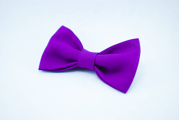 istock Classy fashionable purple bow-tie with flower pattern; isolated 637002884