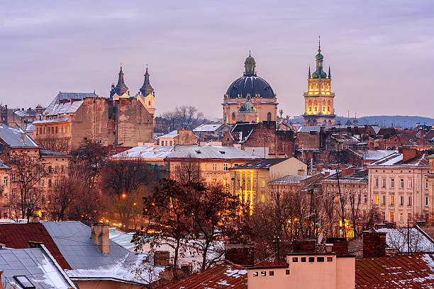 istock Evening city. Lviv, Ukraine. 637010078