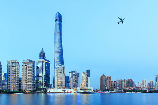 istock Shanghai skyline on the Huangpu River at dusk 637010106