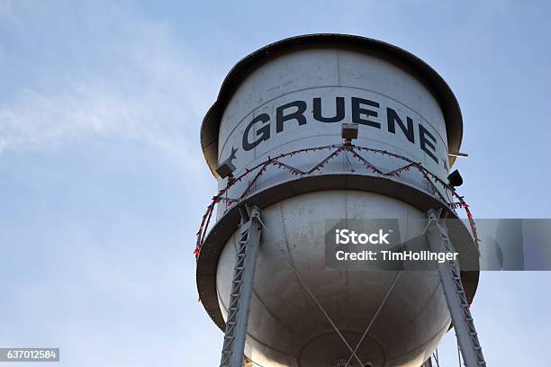 Gruene Water Tower Stock Photo - Download Image Now - Texas, Green Color, Gulf Coast States
