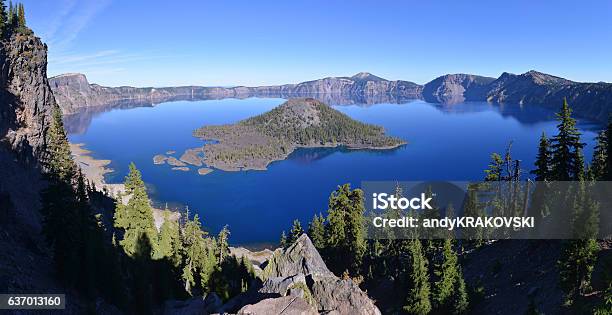 Crater Lake In Oregon State Usa Stock Photo - Download Image Now - Crater Lake National Park, Crater Lake - Oregon, Oregon - US State