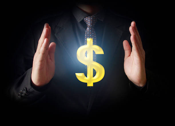 istock Man touching online button with money icon 637016952