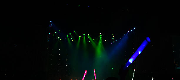 istock Defocused entertainment concert lighting on stage 637021220