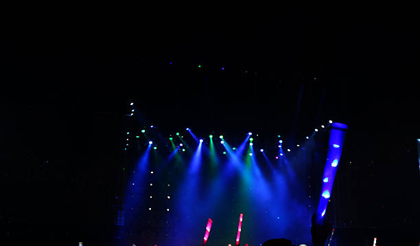 istock Defocused entertainment concert lighting on stage 637021238