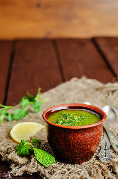 istock Mint parsley green sauce 637023856
