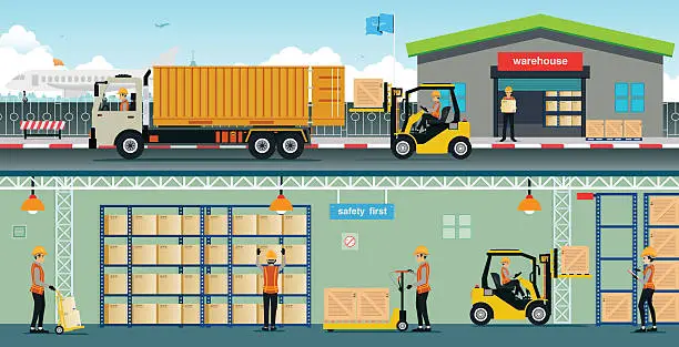 Vector illustration of warehouse