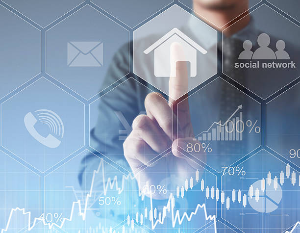 istock virtual icon of social network 637025052