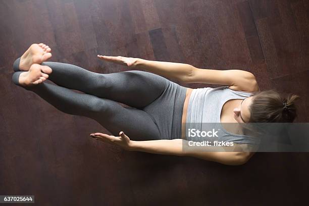 View From Above Abdominal Crunches Stock Photo - Download Image Now - Boat Position, Sport, Abdominal Muscle