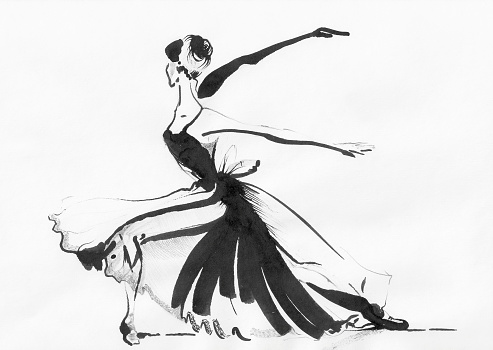Sketch of Dancing Ballerina
