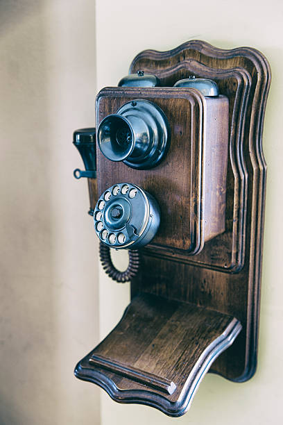 istock Retro wooden telephone 637030210