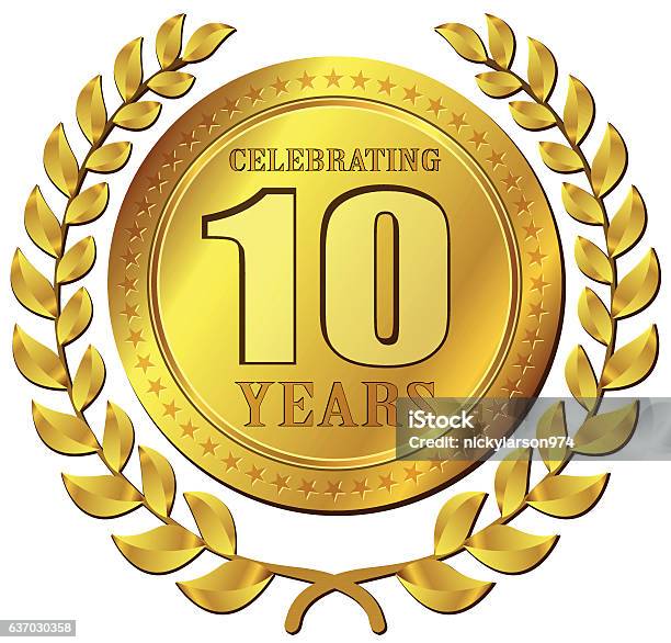 Anniversary Celebration Gold Icon Stock Illustration - Download Image Now - 10-11 Years, Celebration, Business