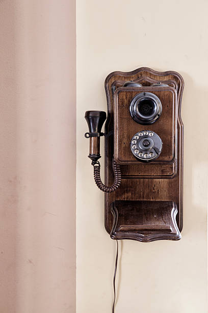 istock Retro wooden telephone 637030424