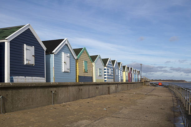 istock Beach Huts at Southwold, Suffolk, England 637036674