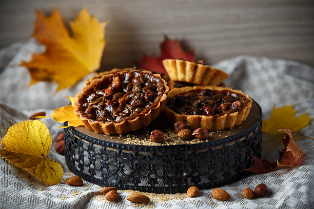 istock Autumn delicious cakes with nuts on plate. 637037138