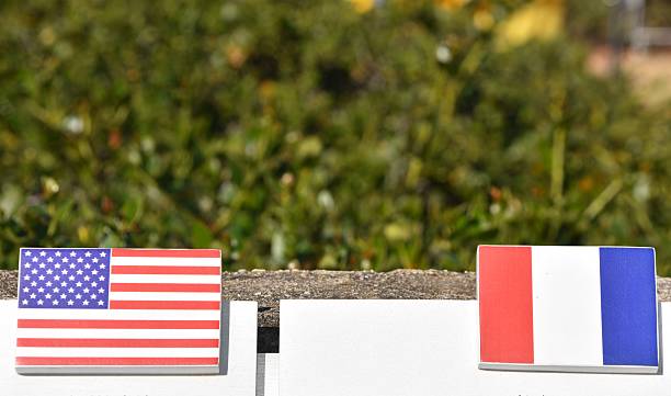 istock US flag,  French flag 637037498