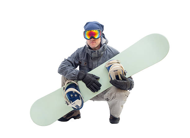 istock Snowboarder with snowboard deck. Isolated on a white background. 637038632