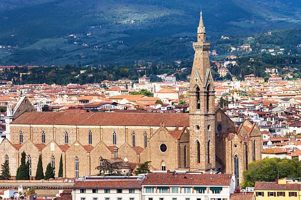 istock above view Basilica Santa Croce in Florence city 637039430