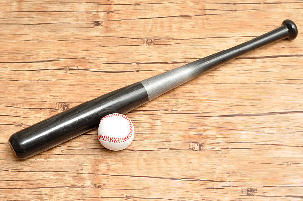 Black baseball bat isolated on white