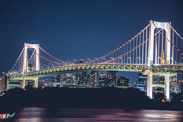 istock Night view Rainbow Bridge and Tokyo tower. 637046988