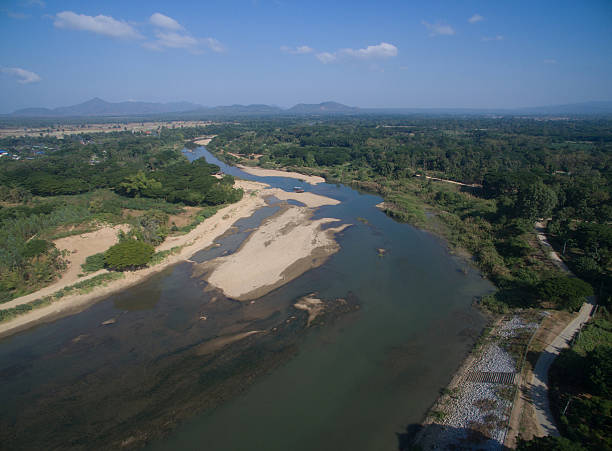 istock River from top view by drone in northern Thailand 637063758
