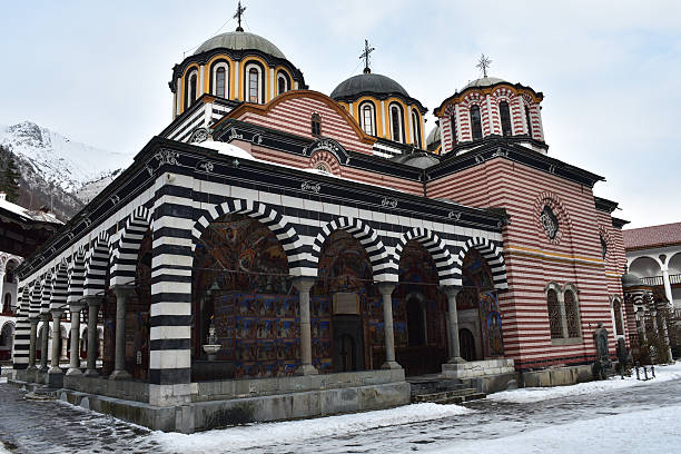 istock Winter day in Rila Monastery, Bulgaria 637064814